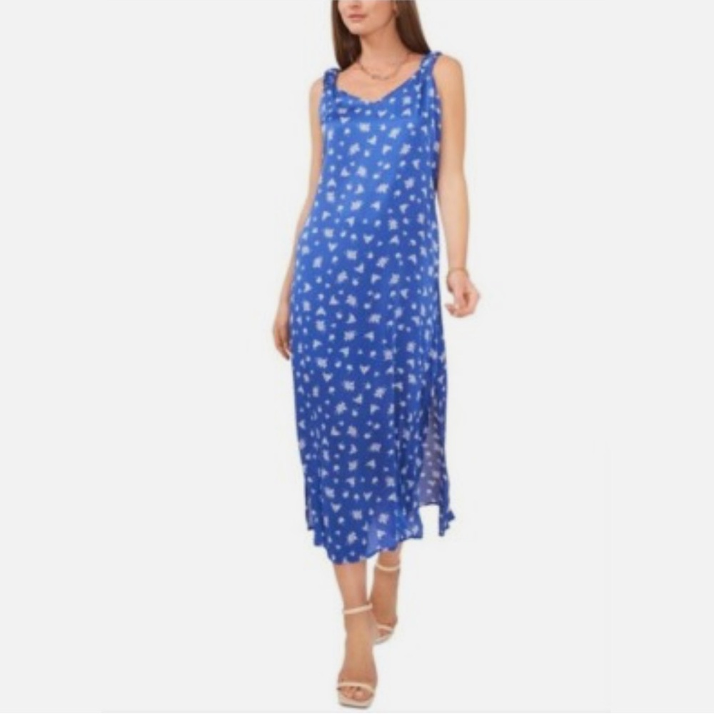 Vince Camuto Blue and White Floral Maxi Dress